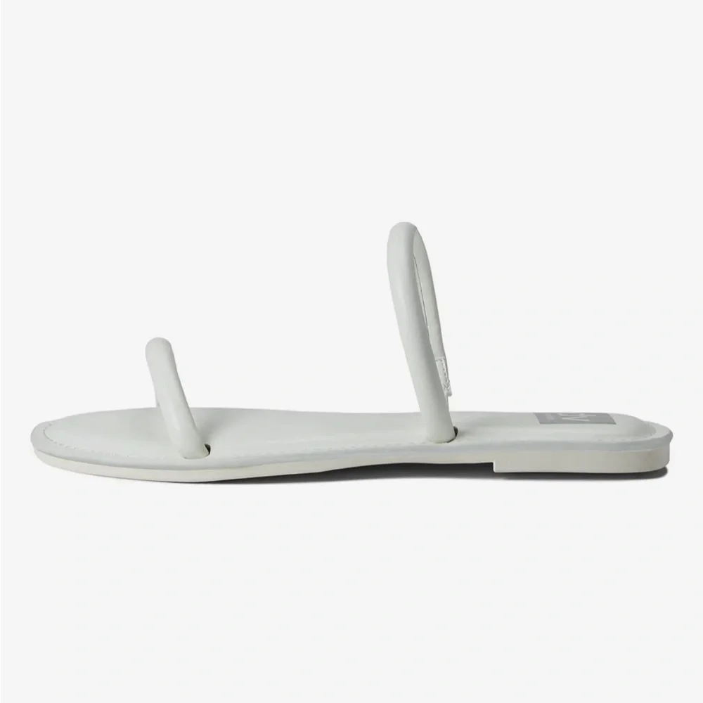 Dolce Vita White Minimalist Double-Strap Flat Sandals